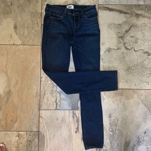 PAIGE Skyline Skinny Dark Light distressed Jeans Size 27 LIKE NEW